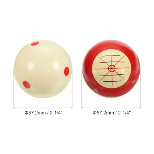 PATIKIL Billiard Practice Training Cue Ball, AAA-Grade Pro Cup Standard Pool Cue Ball with Red Dots Billiard Accessories - color: Red
