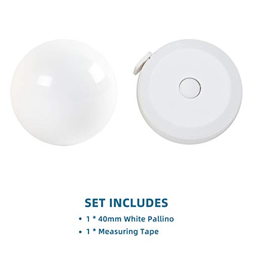 ApudArmis White Bocce Pallino Balls Replacement - Including Measuring Rope - size: 40mm