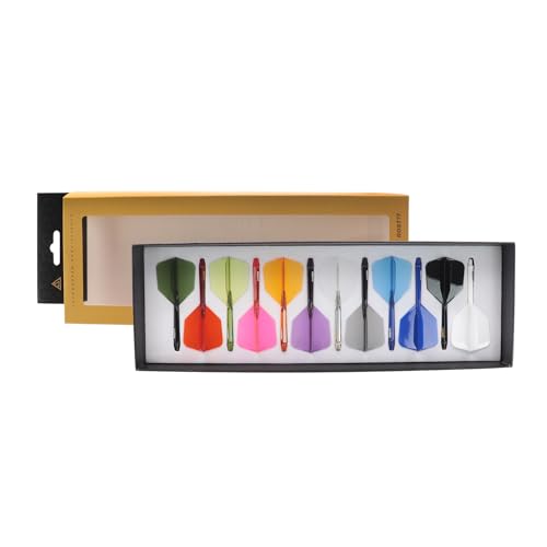 CUESOUL ROST 77 Integrated Dart Shaft and Flight Big Wing/Standard Shape Colour Collection Pack of 12 pcs - color: Big Wing Shape, size: Large