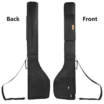 AKOZLIN Portable Golf Club Carry Bag, Foldable Small Golf Bag Holds 8-10 Clubs, Lightweight Sunday Golf Bag with Shoulder Strap for Men Women Kids Black