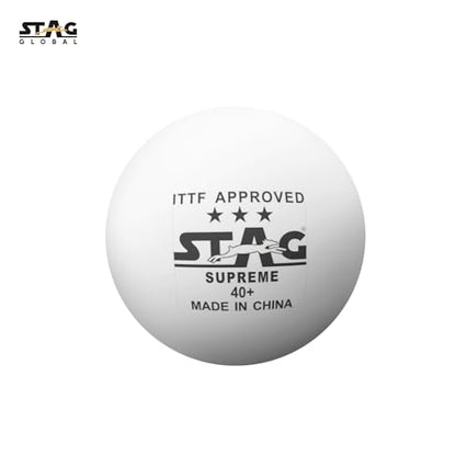 STAG Global High Performance 3 Star Supreme Table Tennis (T.T) Balls Advanced 40+Mm Ping Pong for Training, Tournaments, and Recreational Play (Pack of 12)
