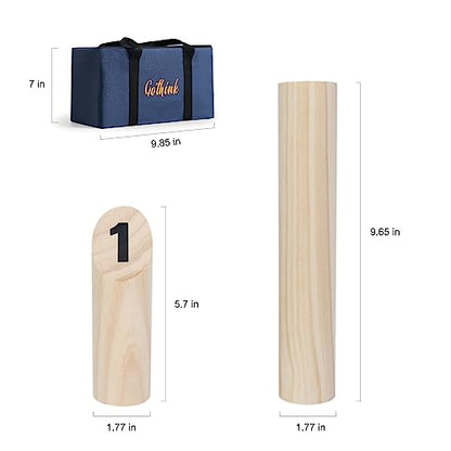 Wooden Throwing Game Set, 12 Numbered Block Tossing Game with Wooden Box, Outdoor Backyard Game for Kids Adults Family, Floor Games for Lawn Beach Park