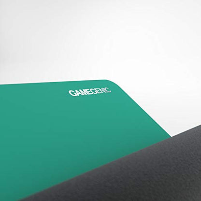 Gamegenic Prime Playmat – Petrol Color, 61 x 35 cm Soft Cushioned Natural Rubber Playmat with Anti-Slip Back & Silver Foil Logo, Premium Surface for Card Games, Dice, and Desk Protection - color: Petrol