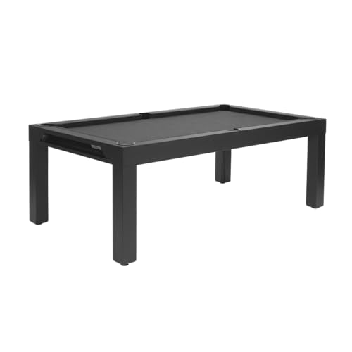 CORNILLEAU Classic Outdoor Billiard Table (Black) - 7ft Convertible Pool Table to Dining Table - Weatherproof & Durable - Includes Accessories - Made in France - style: Wood Decor