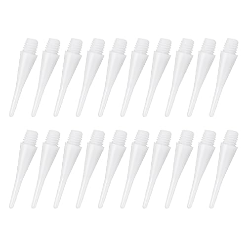 YOKIVE 80 Pcs Plastic Dart Tips, Game 2BA Thread Soft Darts Tips Replacements| Indoor Outdoor Play (White)