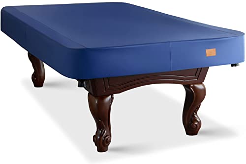 Heavy Duty Leatherette Billiard Pool Table Cover, Waterproof & Tearproof Cover for Pool Table 7/8/9FT (10 Colors Available) (8 Feet/Blue) - color: Midnight Blue, size: 8FT-(100"LX 56"WX 8“H)