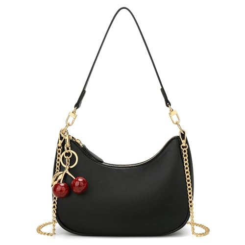KKXIU Shoulder Bag for Women Cute Hobo Purses and Handbags Retro Clutch Underarm Purse | Cute - color: C-black