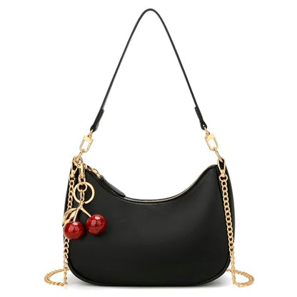 KKXIU Shoulder Bag for Women Cute Hobo Purses and Handbags Retro Clutch Underarm Purse | Cute - color: C-black