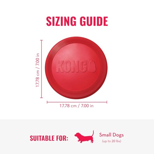 KONG Flyer - Durable Dog Toy for Outdoor Playtime - Natural Rubber Flying Disc, Dog Toy for Fetch - Safer Disc for Healthy Activity - for Small Dogs - size: Small (Pack of 1)