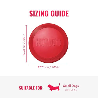 KONG Flyer - Durable Dog Toy for Outdoor Playtime - Natural Rubber Flying Disc, Dog Toy for Fetch - Safer Disc for Healthy Activity - for Small Dogs - size: Small (Pack of 1)