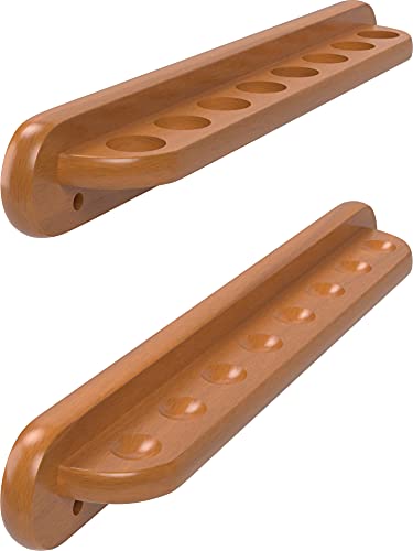 Viper 2-Piece Traditional Wall Mounted Solid Oak Billiard/Pool Cue Rack, Holds 8 Cues - style: Oak