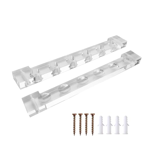 GSE Games & Sports Expert 2-Piece 6/8/12 Billiard Pool Cue Rack Wall Mounted Holders, Billiard Cue Sticks Wall Rack Set - style: 6 Cue - Acrylic