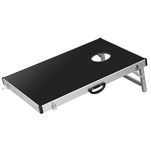 F2C Premium Cornhole Outdoor Game Set, Aluminum Waterproof Cornhole Boards Backyard Toss Game with Bean Bags & Carrying Case