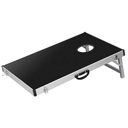F2C Premium Cornhole Outdoor Game Set, Aluminum Waterproof Cornhole Boards Backyard Toss Game with Bean Bags & Carrying Case