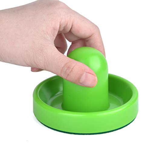 Coopay Air Hockey Pushers and Pucks, Air Hockey Paddles, Goal Handles Paddles Replacement Accessories for Game Tables (4 Striker, 8 Red Puck Pack) - color: Blue and Green