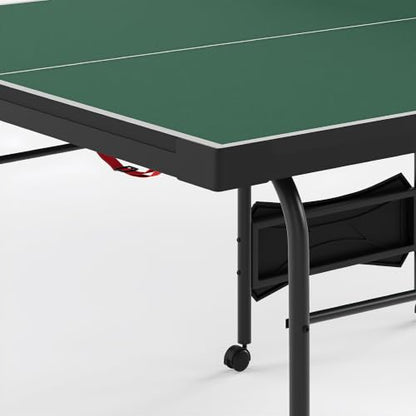 Zevemomo Table Tennis Table, Foldable Ping Pong Tables w/ 2 Paddles 3 Balls - color: Green