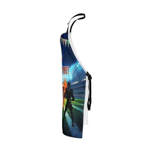 Manfei Baseball Kids Kitchen Apron - color: Blue Green