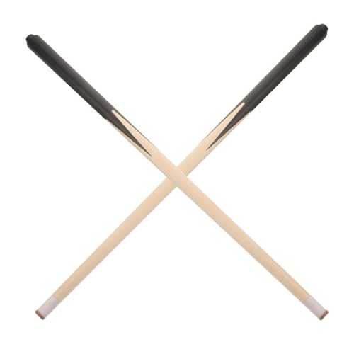 KOMBIUDA 2Pcs Short Pool Cue Sticks Convenient Wood Billiard Cue for Tight Spaces Ideal for Children and Practice Hardwood Design