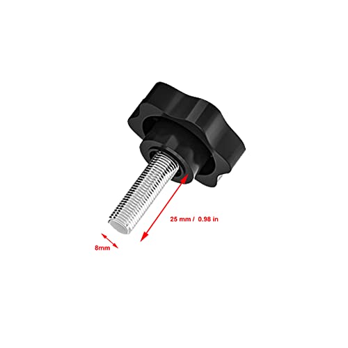 4 Pack M8 x 25mmThread Replacement Star Hand Knob Tightening Screw for Umbrella Base Replacement (4 Pack)