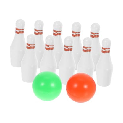 Abaodam 1Set Miniature Bowling Set Pins Balls Realistic Bowling Game for Doll House Decor Safe Lightweight and Highly Simulated Desktop Bowling for Adults