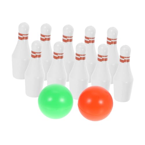 Abaodam 1Set Miniature Bowling Set Pins Balls Realistic Bowling Game for Doll House Decor Safe Lightweight and Highly Simulated Desktop Bowling for Adults