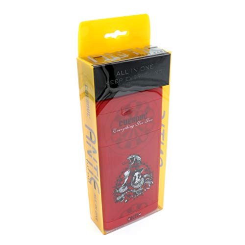 CUESOUL ANTIE Hard Dart Case, Holds 6 Steel/Soft Tip Darts & Extra Tips, Shafts & Flights, Durable Use - color: Red Handsome Snake