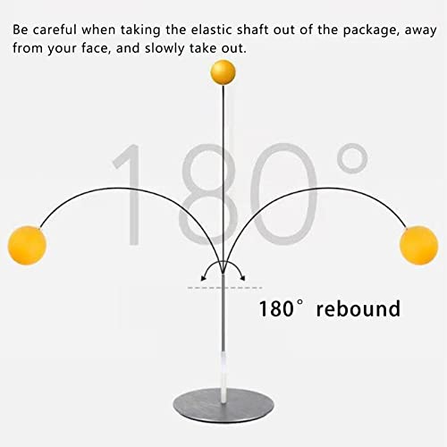 HURRISE Table Tennis Balls Paddles Set, Paddle Set with Balls, Table Tennis Trainer with Elastic Shaft Stainless Steel Base, 6 Self Training Balls 2 Paddles