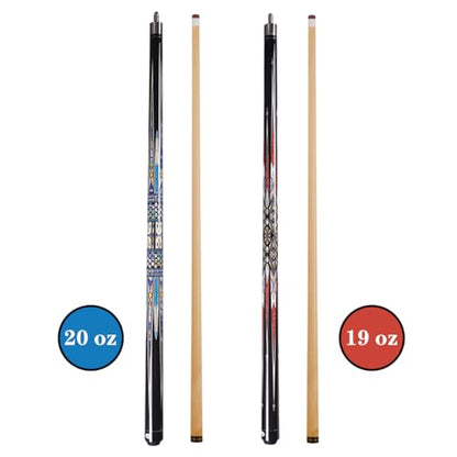 Canadian Maple Pool Cue Stick, Stainless Steel 5/16" X 18 Joint, 58 Inch 13mm Tip Billiard Pool Cue Stick, 19 20 oz, 2-Piece Pool Cue Stick for Beginner, Commercial Home Entertainment - color: Model B(19oz)(20oz)