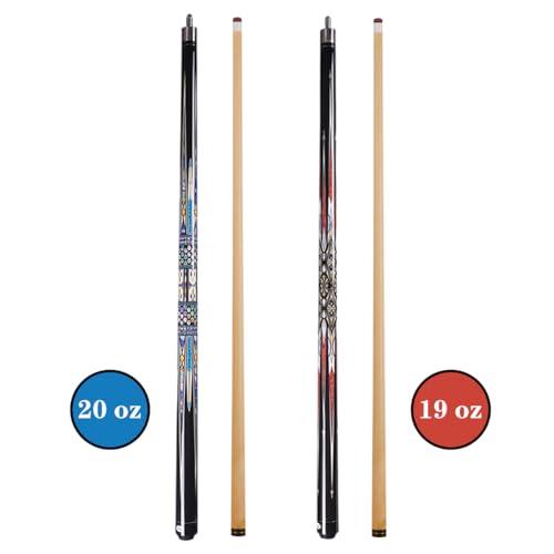 Canadian Maple Pool Cue Stick, Stainless Steel 5/16" X 18 Joint, 58 Inch 13mm Tip Billiard Pool Cue Stick, 19 20 oz, 2-Piece Pool Cue Stick for Beginner, Commercial Home Entertainment - color: Model B(19oz)(20oz)