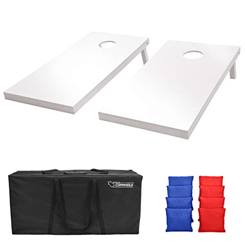 GoSports 4 ft x 2 ft Regulation Size Wooden Cornhole Boards Set - Includes Carrying Case and Over 100 Optional Bean Bag Colors - color: Classic Red & Blue