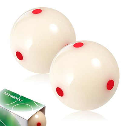 Pro-Cup Pool Cue Ball 2 1/4" 6 Red Dots AAA-Grade Regulation Size Billiard Training Cue Ball (2 Pack)