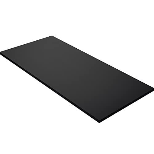 Kaboon 55x20 inch Black Table Top, One-Piece Desktop, Reversible Laminate Countertop, Double Desks, L-Desk DIY - color: Black, size: 55x20