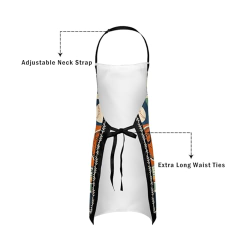 Castle Fairy Cartoon Baseball Kitchen Apron,Bow Knots Waterproof Apron - color: Blue Green Orange