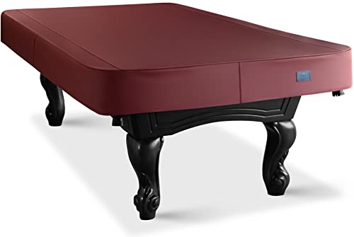 Heavy Duty Leatherette Billiard Pool Table Cover, Waterproof & Tearproof Cover for Pool Table 7/8/9FT (10 Colors Available) (7 Feet/Bordeaux red) - color: Bordeaux Red, size: 7FT-(92"LX 52"WX 8“H)