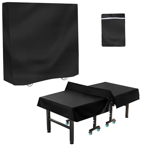 Femuar Outdoor Waterproof Table Tennis Cover, 72.8 x 65 x 27.5 in, Black