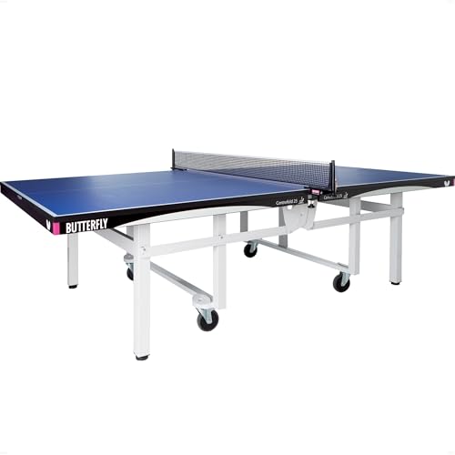 Butterfly Centrefold 25 Table Tennis Table—Indoor Rollaway Ping Pong Table—5-Year Warranty Game Table—ITTF Approved—For Tournaments & Clubs—Free Professional Ping Pong Net—No Assembly - style: New