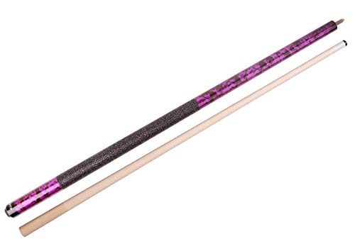 58 inch Hand-Painted Series 2-Piece Billiard Pool Cue Stick with Irish Linen Wrap - color: Purple, size: 21oz