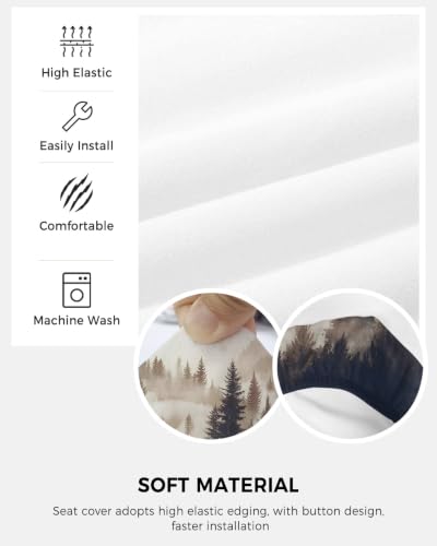 Savannan Office Chair Cover, Abstract Ombre Black Forest Protective Stretch Elastic Universal Cover for Desk Task Chair,Computer Rotating Chair 1 Pcs Watercolor Mountain Tree