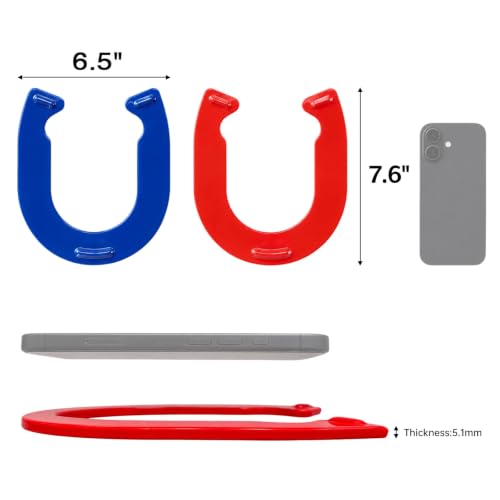 Horseshoes Outside Game, Horseshoes Outdoor Games Set Heavy Duty Steel 4 Horse Shoes & 2 Stakes, Horse Shoes Outdoor Games for Adults and Family - Ideal for Backyard, Lawn, Beach