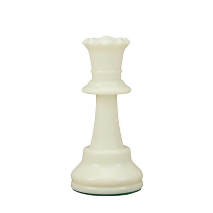 WE Games Replacement Staunton Chess Piece - Light Queen for Tournament Chess Set, Plastic Chess Piece with Felt Bottom, Classic Design, Replacement Chess Pieces for Chess Set - color: White Queen