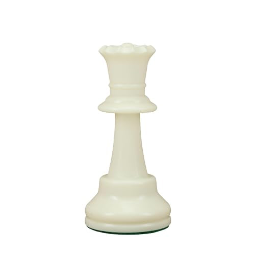 WE Games Replacement Staunton Chess Piece - Light Queen for Tournament Chess Set, Plastic Chess Piece with Felt Bottom, Classic Design, Replacement Chess Pieces for Chess Set - color: White Queen