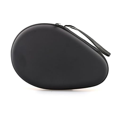 MiOYOOW Table Tennis Racket Case, Hard Shell Ping Pong Storage Bag Ping Pong Paddles Case with Zipper Can Hold 2 Short-Handled Rackets or 1 Long-Handled Racket - color: black