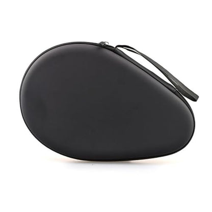 MiOYOOW Table Tennis Racket Case, Hard Shell Ping Pong Storage Bag Ping Pong Paddles Case with Zipper Can Hold 2 Short-Handled Rackets or 1 Long-Handled Racket - color: black