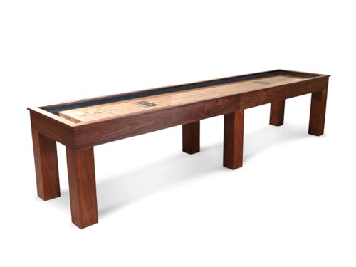 Doc & Holliday - Paula Parsons Shuffleboard Table (12FT,Natural Walnut and Antique Coffee) - color: Natural Walnut, size: 12FT With Installation