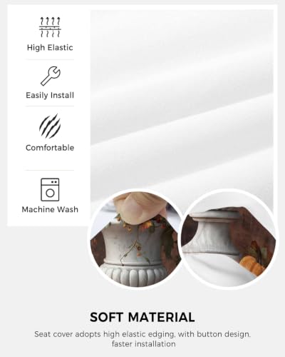 Savannan Office Chair Cover, Pastoral Pumpkin Thanksgiving Leaf Protective Stretch Elastic Universal Cover for Desk Task Chair,Computer Rotating Chair 1 Pcs Retro Vase Maple Leaves