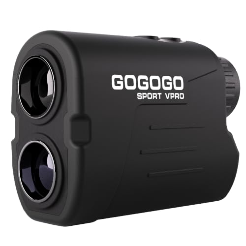 Gogogo Sport Vpro GS03 Laser Golf/Hunting Rangefinder, 1000/1200 Yards Laser Range Finder with 6X Magnification Ultra-Clear View, Lightweight, Slope, Pin-Seeker & Flag-Lock & Vibration - color: GS03