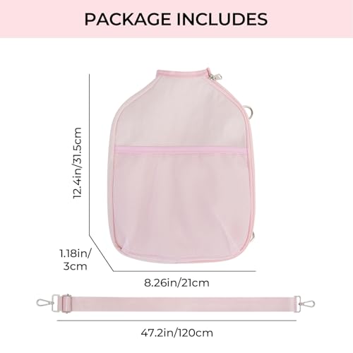 LAKE OF FIRE Pickleball Paddle Cover Crossbody Bag with Adjustable Strap Pickle ball Sling Bag Lightweight Pickleball Gifts for Men and Women - color: Pink