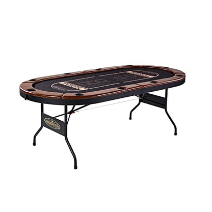 Barrington Poker Multiple Styles Folding Poker Table & Poker Table Top/Dining Table Collection, Durable Padded Rail Tables with Felt Playing Surface, Perfect for Texas Holdem Games - style: 10 Player Premium Table