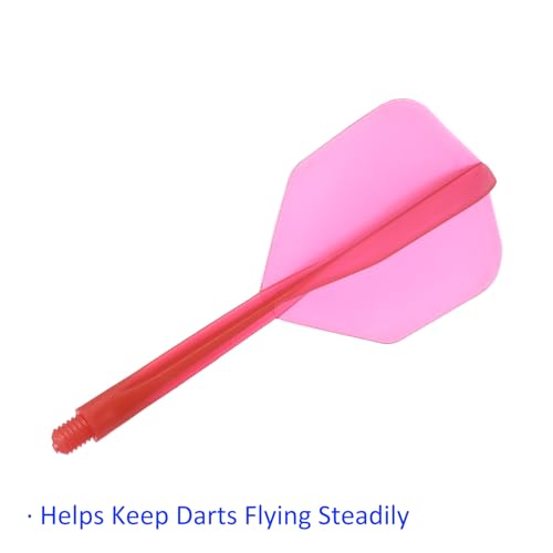 M METERXITY Integrated Dart Shaft and Flights-One Piece Dart Accessories Durable Anti-Fall Apply to Soft Tip Darts and Steel Tip Dart - color: Red