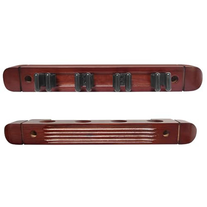Billiard/Pool Cue Wall Rack - 4 Cue Stick Holder, Wall Mounted Rack (Burgundy) - color: Burgundy, size: 4 Cues Holder